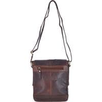 Ashwood Unisex Small Vintage Leather Travel Bag in Brandy