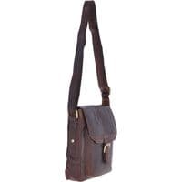 Ashwood Unisex Small Vintage Leather Travel Bag in Brandy