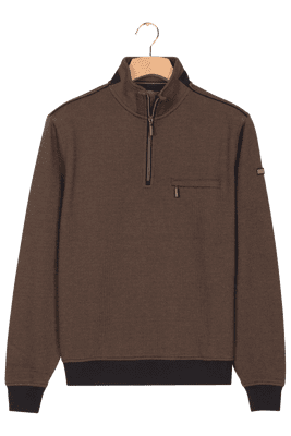 Baileys 1/2 zip With Pocket In Brown