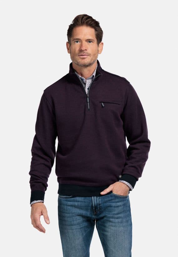 Baileys 1/2 zip With Pocket In Dark Purple