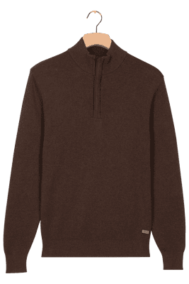 Baileys cotton 1/2 zip pullover In Brown