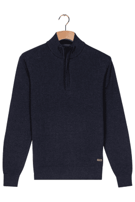 Baileys cotton 1/2 zip pullover In Dark Denim