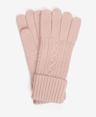 Barbour Alnwick Knitted Gloves in Rose Pink