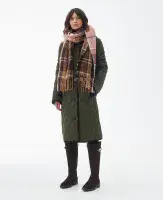 Barbour Boucle Scarf in Chocolate Tartan