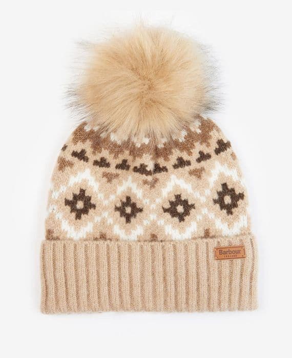 Barbour Claudia Fairisle Beanie in Rosewood