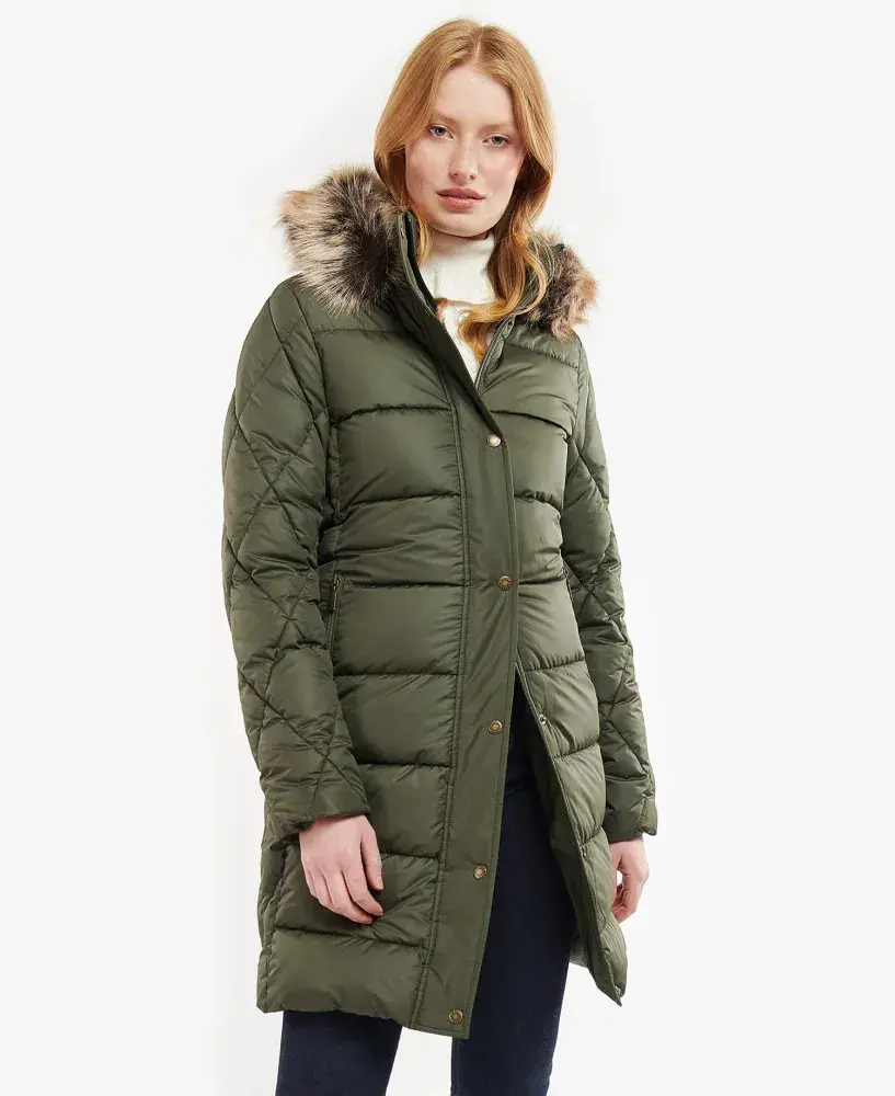 Barbour Daffodil Quilted Jacket in Olive