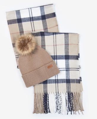 Barbour Dover Beanie and Hailes Scarf Set