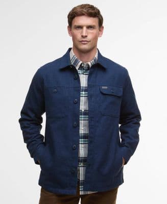 Barbour Giles Twill Overshirt In Navy