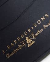 Barbour Grain Leather Billfold Wallet in Black