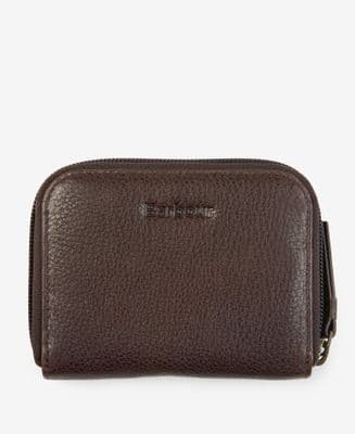Barbour Laire Leather Purse in Dark Brown