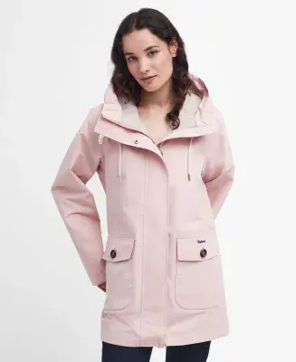 Barbour Lansdowne Waterproof Jacket in Shell Pink