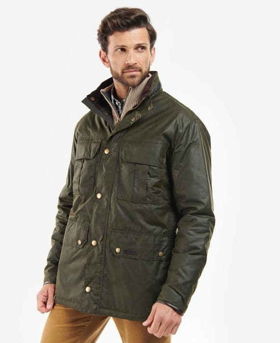 Barbour Malcolm Wax Jacket in Archive Olive