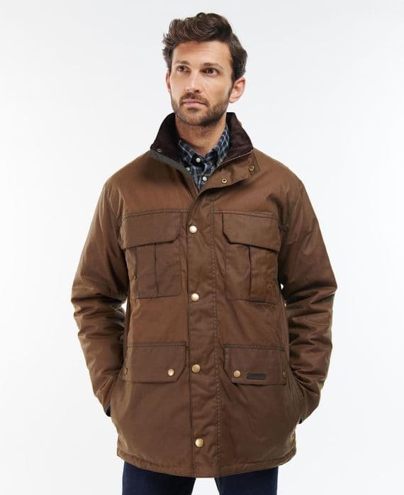 Barbour Malcolm Wax Jacket in Brown
