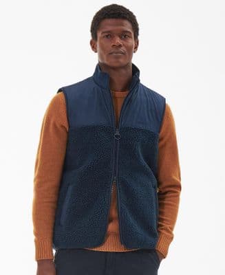 Barbour Newlan Fleece Gilet in Navy