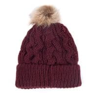 Barbour Penshaw Cable Beanie in Bordeaux