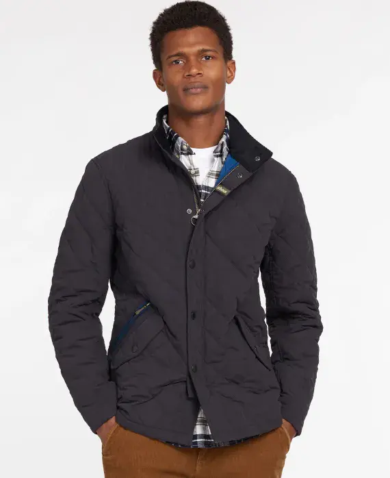 Barbour Shoveler Quilted Jacket in Navy