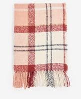 Barbour Tartan Boucle Scarf in Pink/Hessian
