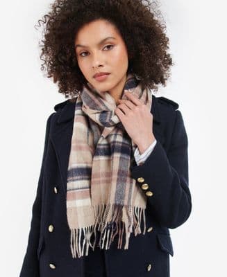 Barbour Tartan Scarf in Rosewood