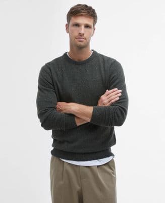 Barbour Tisbury Crew Neck Sweater In Dark Seaweed