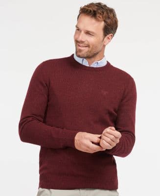 Barbour Tisbury Crew Neck Sweater In Ruby