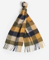 Barbour Unisex Large Tattersall Scarf in Forest Mist