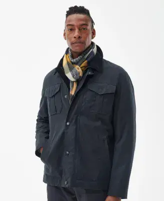 Barbour Unisex Large Tattersall Scarf in Forest Mist