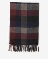 Barbour Unisex Largs Scarf in Navy/Cordovan