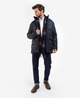 Barbour Unisex Largs Scarf in Navy/Cordovan