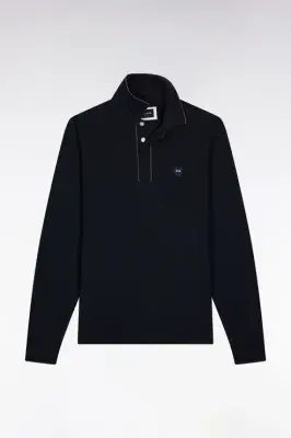 Eden Park Long sleeved Polo Shirt In Navy