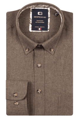 Giordano Brushed Cotton Shirt In Brown