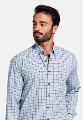 Giordano Check Shirt In Blue