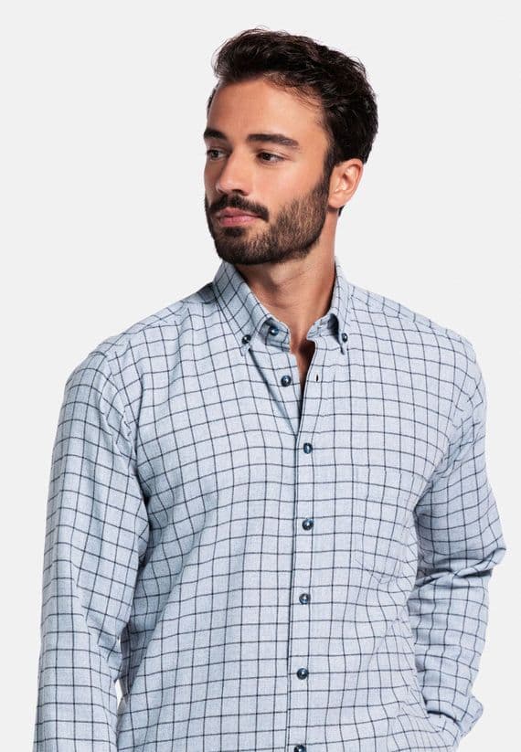 Giordano Check Shirt In Blue