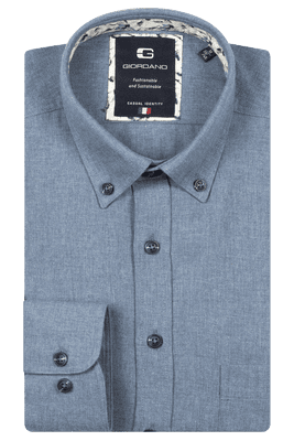 Giordano Plain Brushed Cotton Shirt In Blue
