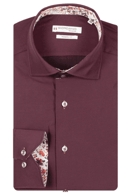 Giordano Plain Twill Shirt In Burgandy