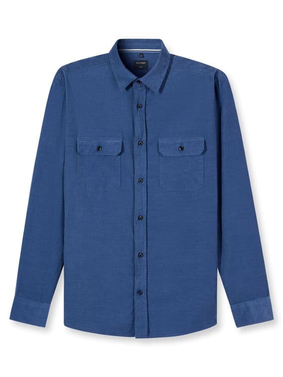 Olymp Casual Cord Shirt In Blue