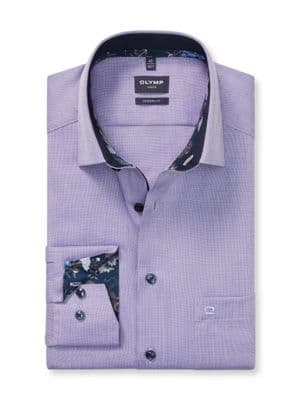 Olymp Luxor Trimmed Shirt In Lilac