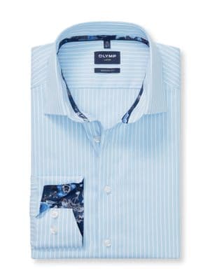 Olymp Striped Shirt In Light Blue