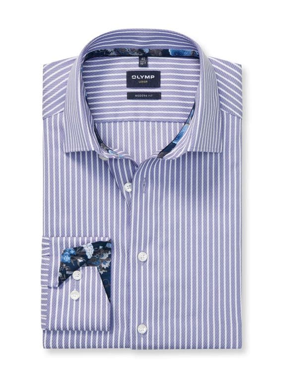 Olymp Striped Shirt In Lilac