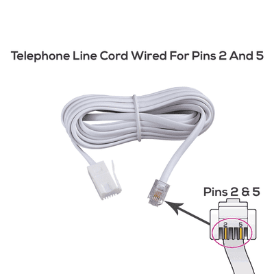 BT Telephone Line Cord 3m - 10m(Wired for Pins 2 & 5 - Check Your Product Before Ordering)