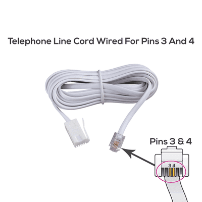 BT Telephone Line Cord 3m - 10m (Wired for Pins 3 & 4 Check Your Product Before Ordering)