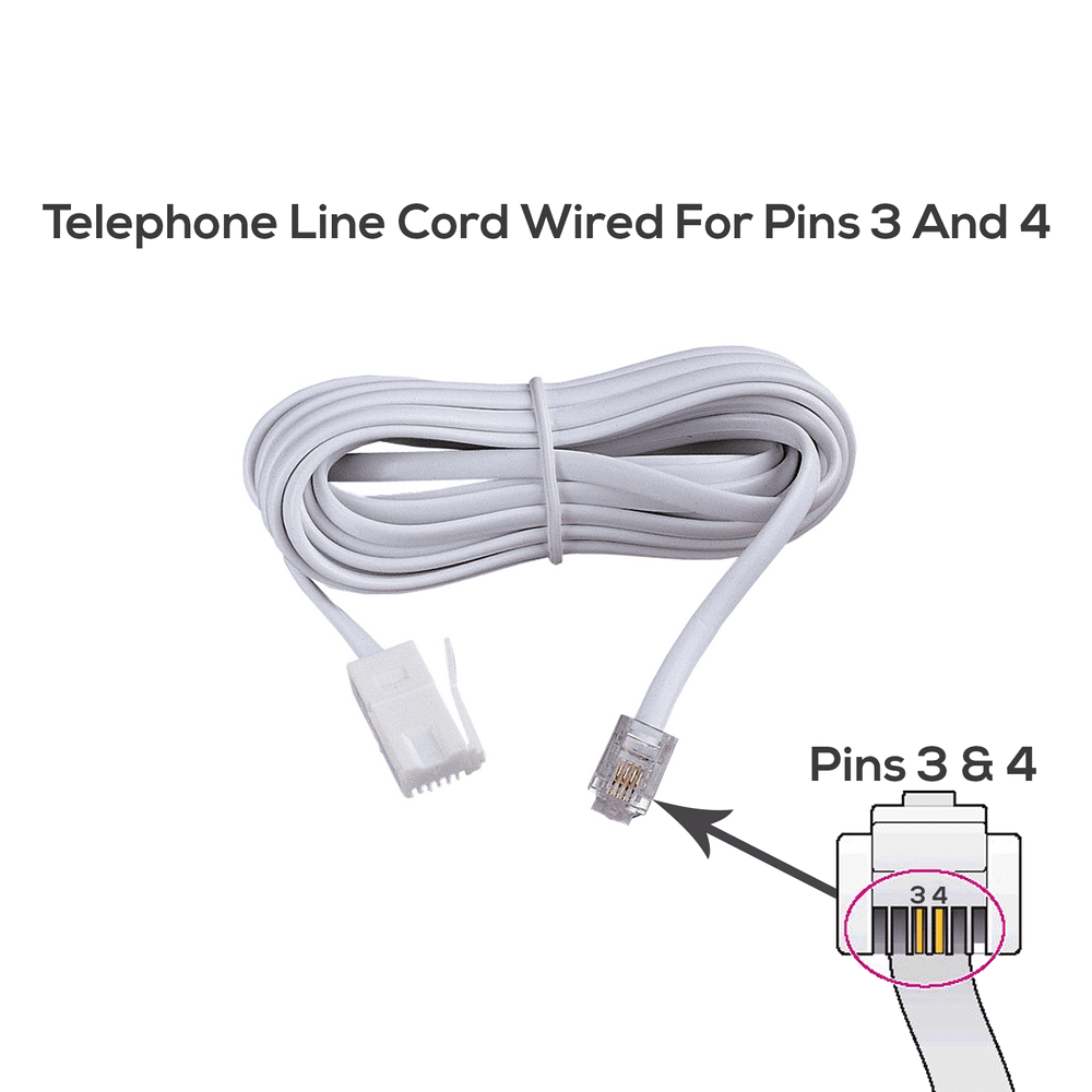 BT Telephone Line Cord 3m - 10m & x28;Wired for Pins 3 & 4 Check Your ...