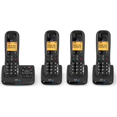 BT XD56 Cordless Phone with Answering Machine – Quad Pack