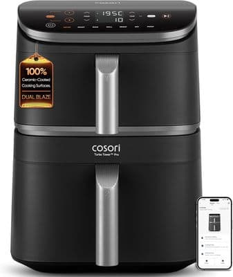 Cosori Turbo Tower Pro 10.8L Dual Air Fryer  Ceramic Coated, Large Capacity