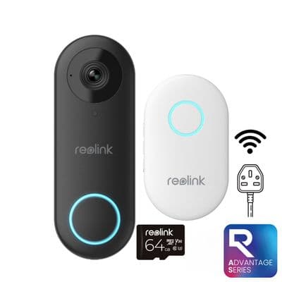 Reolink 5MP 2K+ Wired Video Doorbell  Chime Included + 64GB Memory Card