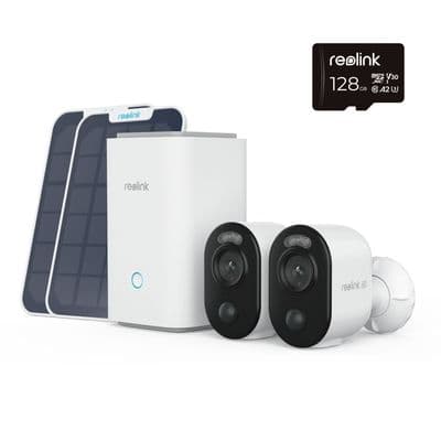 Reolink Argus 3 Ultra 2 Camera Kit with Solar Panels & Smart Hub – 128GB