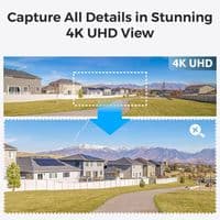 Reolink Argus 4 Pro 4K 180° WiFi Security Camera  AI Detection, Solar Panel + 64GB SD Card