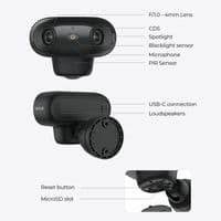 Reolink Argus 4 Pro 4K 180° WiFi Security Camera  AI Detection, Solar Panel + 64GB SD Card