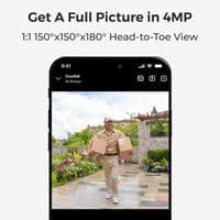 Reolink Wireless Battery Video Doorbell  Black, Chime Compatible + 64GB SD Card