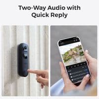 Reolink Wireless Battery Video Doorbell  Black, Chime Compatible + 64GB SD Card
