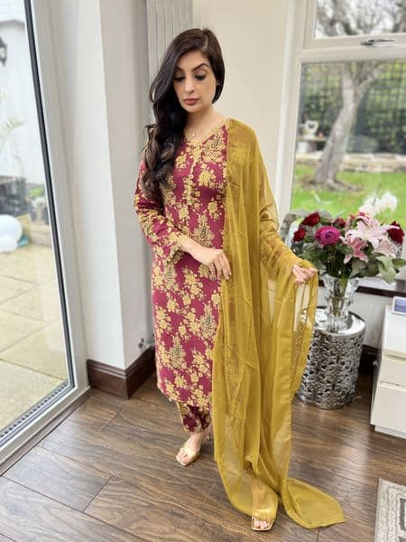 Amani printed linen suit